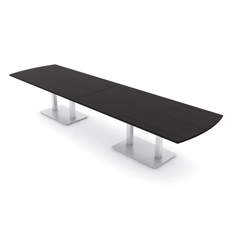 Table de conférence Pavert Arc, H 30 po x l 168 po x P 48 po, Argent argent, Cyprès noir