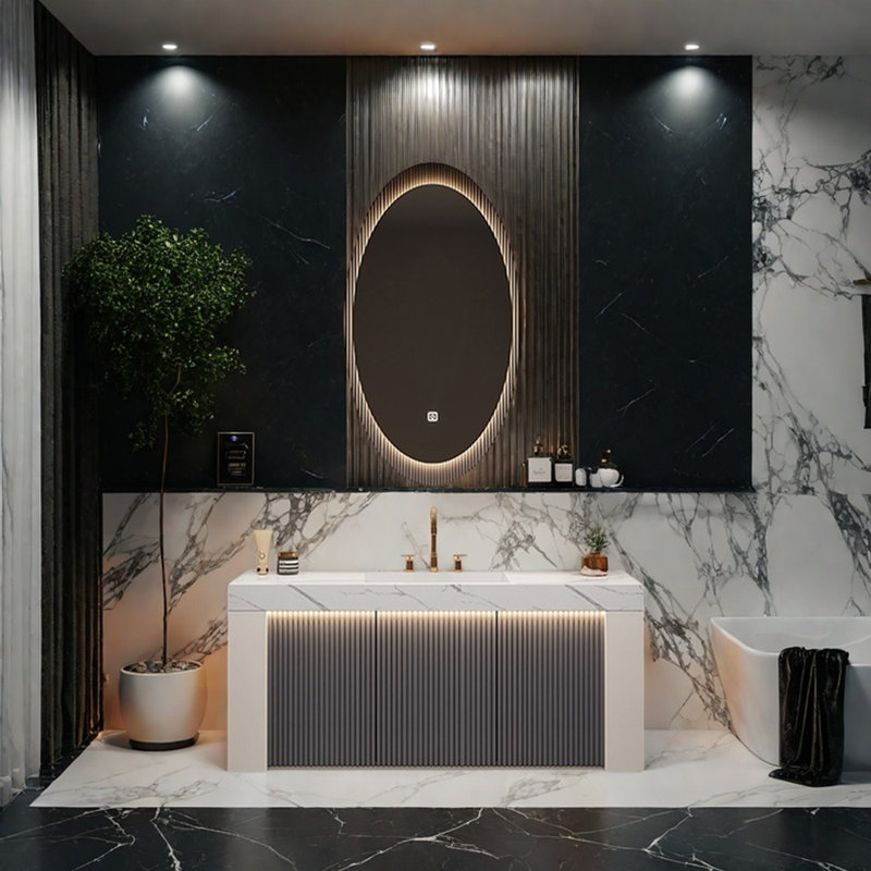 Armoire de salle de bain moderne et luxueuse de style nordique