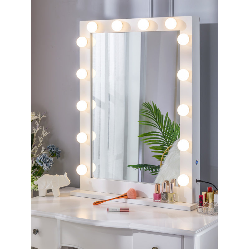 Miroir de maquillage, Blanc