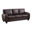 Ensemble de canapé moderne brun foncé avec canapé confortable et causeuse en similicuir 2 pièces