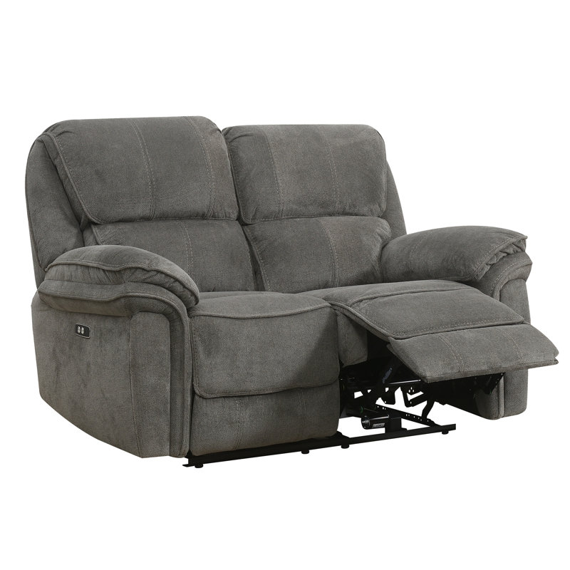 Coomer 2 Seater Electric Reclining Loveseat, Dark Grey