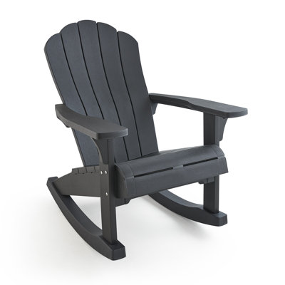 Keter Everest Adirondack Rocking Chair Durable Weatherproof Outdoor Furniture for Porch and Backyard - Graphite