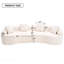 Canapé courbé désossé, canapé modulaire à compression de 110 po, blanc haute densité, canapé-lit pour salon, salon, appartement, chenille-894492258