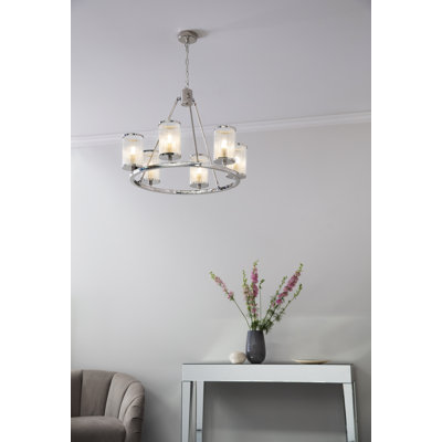 Ravens 6 - Light Waggon Wheel Chandelier