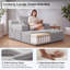 Ensemble 2 pièces de chaise longue en velours côtelé désossé, canapé-lit convertible avec poches latérales - aucun assemblage requis-131374088