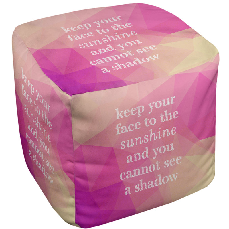 Upholstered Ottoman, Pink Diamond