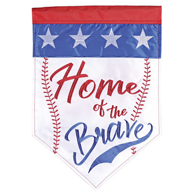 Flag Home Of The Brave Baseball 13x18