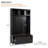 4-In-1 Hall Tree With 6 Golden Hooks, Wood Grain Bench With Multiple Storage Space, Entryway Coat Rack With 2 Drawers