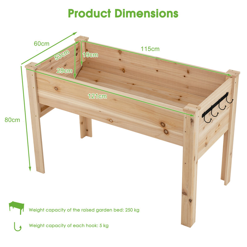 Albertie Wood Elevated Planter