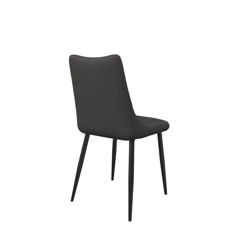 Bella Leather Dining Chair, Dark Grey