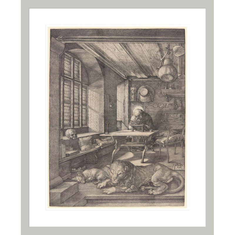 «St. Jerome in His Study» par Albrecht Dürer, impression giclée encadrée, H 28,62 po x l 23,5 po