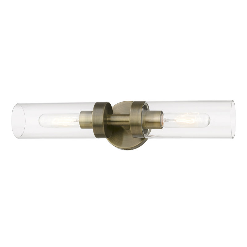 Devia 2-Light Dimmable Wall Sconce, Antique Brass