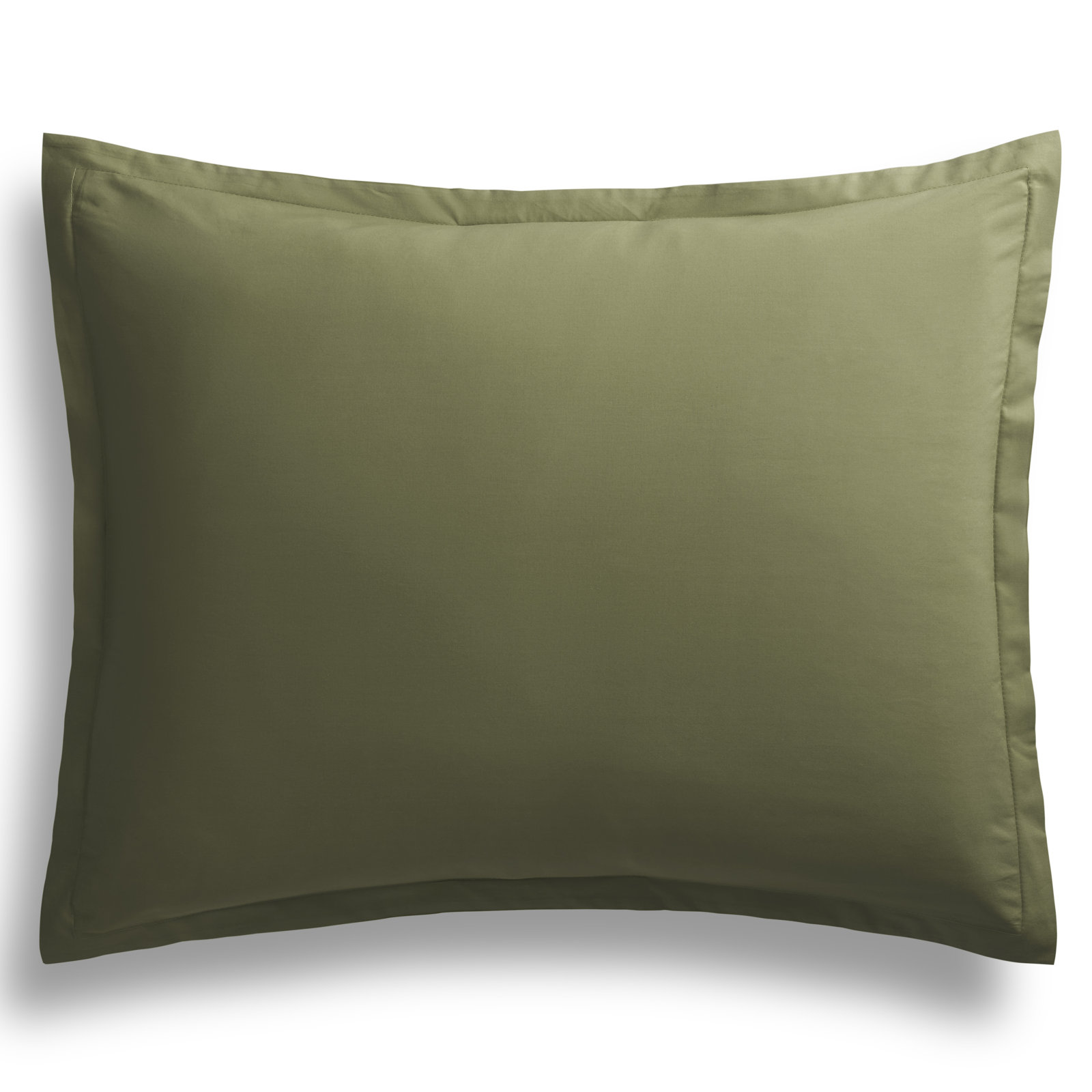 Egyptian Cotton Percale Duvet Cover Set, Loden Green, Twin Duvet Cover + 1 Twin Sham