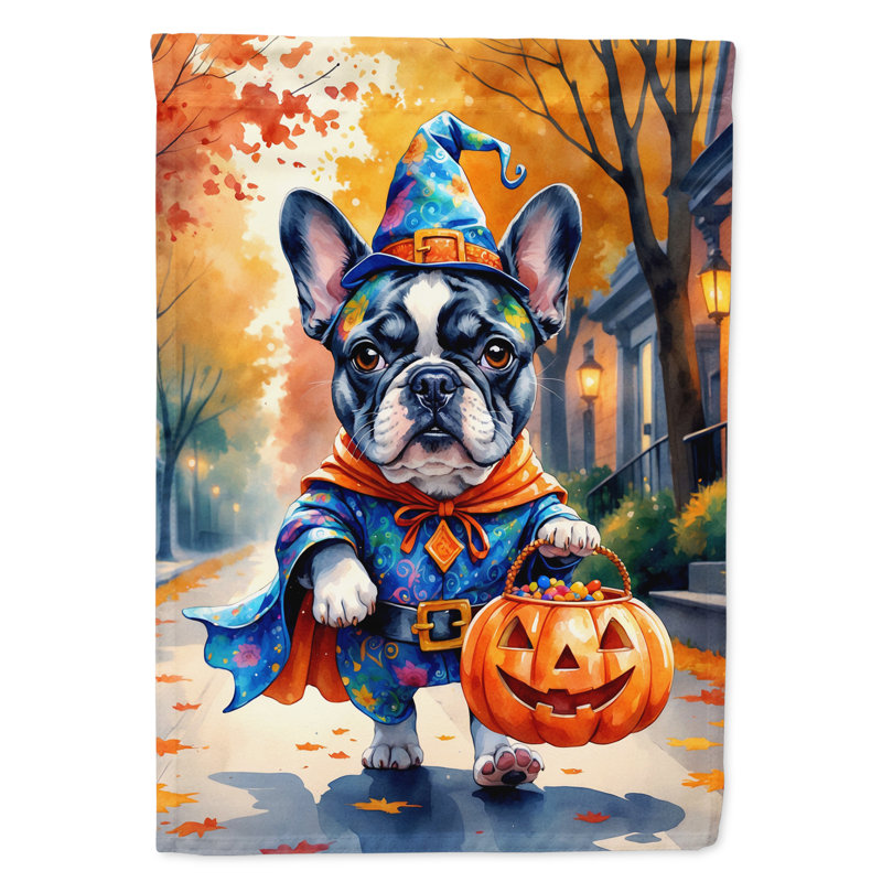 Drapeau du jardin Mastiff, Bouledogue français noir et blanc