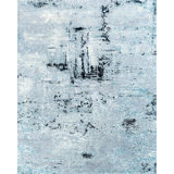 Hand-Knotted High-Quality Blue and Silver Area Rug