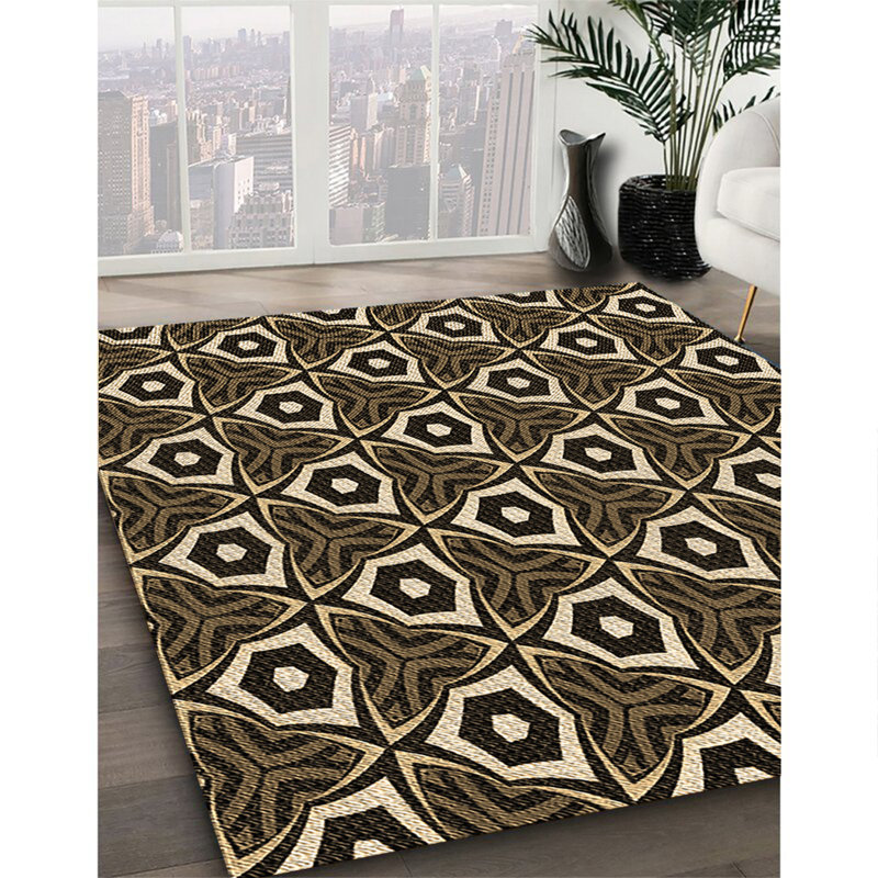 Tapis brun tissé à la machine, Rectangle 8 pi x 12 pi