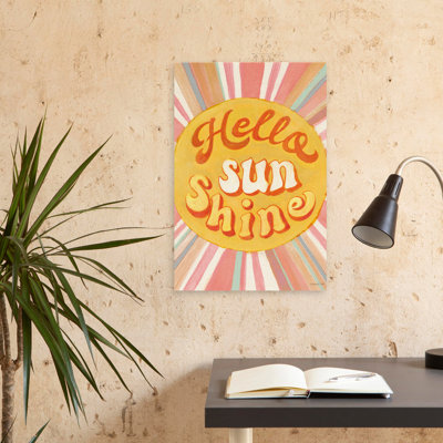 70S And Aqua Hello Sunshine Art