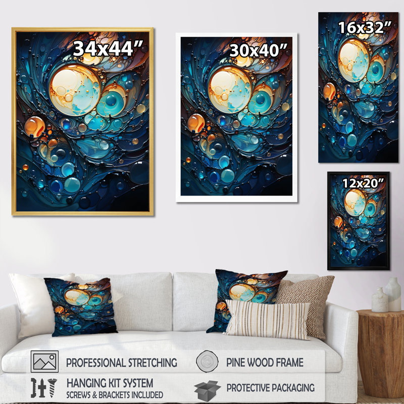 Hael Fluid Spiral II, reproduction d'art sur toile, H 20 po x l 12 po x P 1 po, Cadre noir