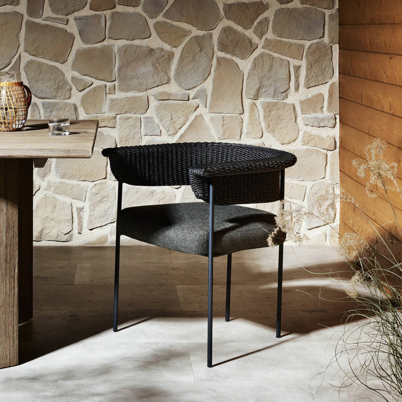 Carrie Outdoor Dining Armchair, Black