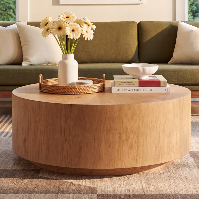 Safa Solid Wood Top Single Coffee Table