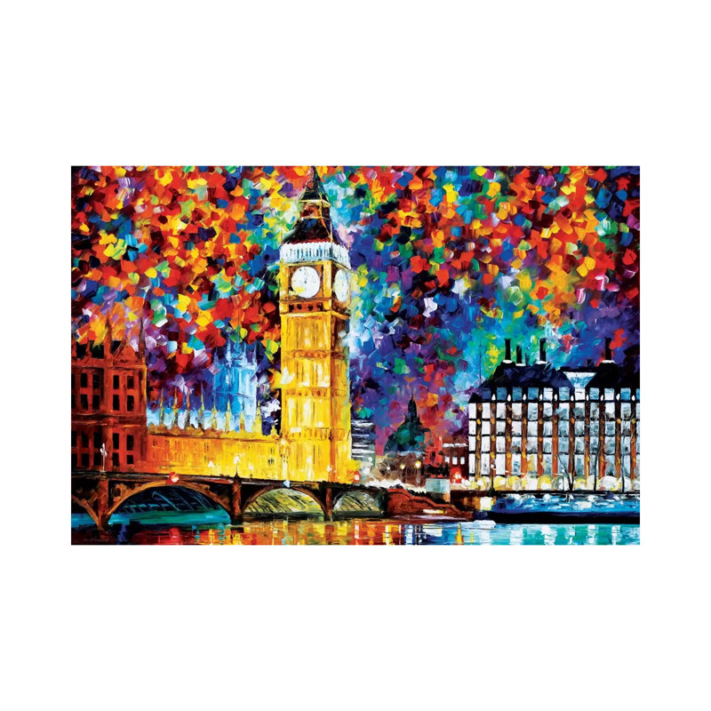 Big Ben - London 2012 by Leonid Afremov - Wrapped Canvas Painting, 20.32cm H x 30.48cm W x 1.91cm D