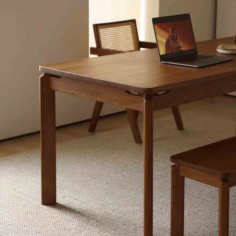Table de salle à manger rétro en teck, style Wabi-sabi, H 29,53 po x L 78,74 po x l 35,43 po
