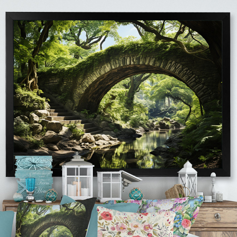 " USA Central Park Serenity ", Black Single Picture Framed, 34" H x 44" W x 1.5" D