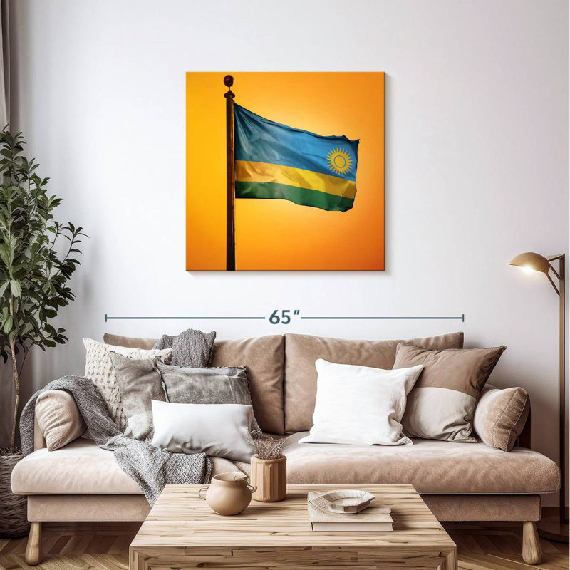 Borges Rwanda Flag Sunset, 36" H x 36" W