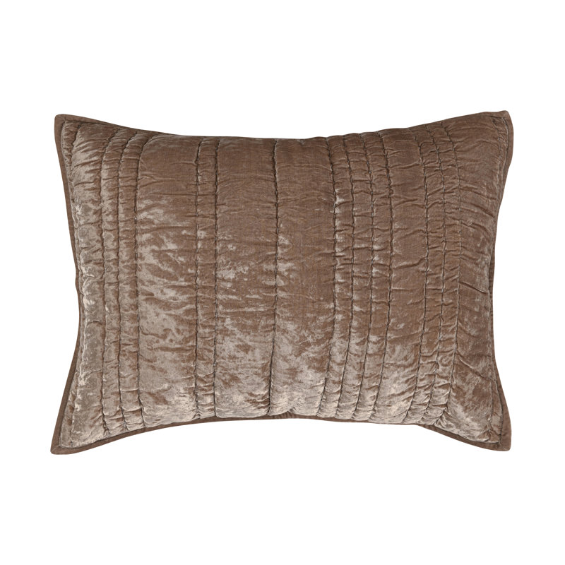 Seville Woven Pick Stitch Velvet Fabric Quilt , Queen Quilt, Desert Taupe