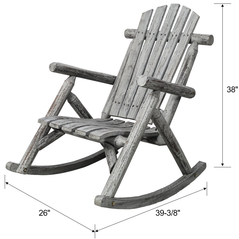 Chaise berçante Alverta Grey Wood, Gris