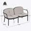 Causeuse d'extérieur en PP, structure noire avec coussin beige-1275173291