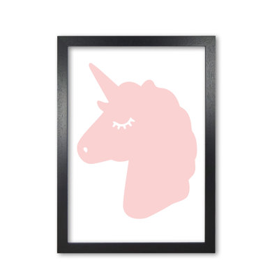 Pink Unicorn Head 1 Piece Wall Art