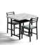 3-Piece Dining Table Set With Faux Marble Tabletop, Under-The Table Storage And Cushioned Chairs For Small Space, Minimalist Dining Set For Kitchen, Home Bar And Patio-1996580155
