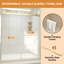 Porte de douche sans cadre de 140 à 150 cm de largeur x 183 cm de hauteur, cabine de douche coulissante double avec verre trempé de 8 mm, revêtement facile à nettoyer, finition or brossé