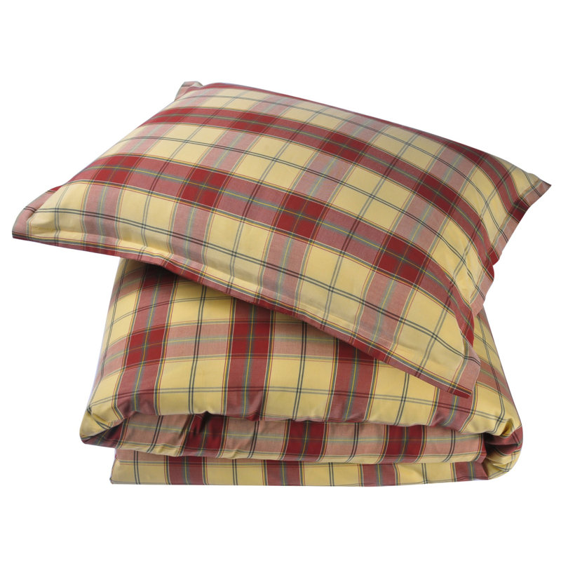 Ensemble de housse de couette 100% coton 3 pièces rouge / jaune / vert Bivens