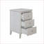 Table de chevet blanche moderne à 3 tiroirs avec station de charge Ports USB-1087935738