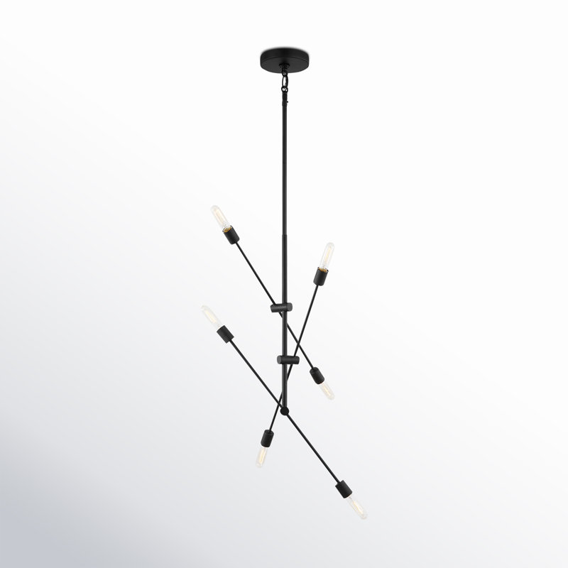 Leto 6-Light Chandelier, Noir minuit, H 46 po x l 40 po x P 40 po