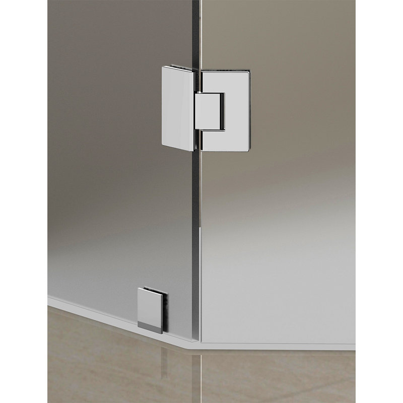 Porte de douche à charnière sans cadre 36 "x 72" Neoscape, Chrome