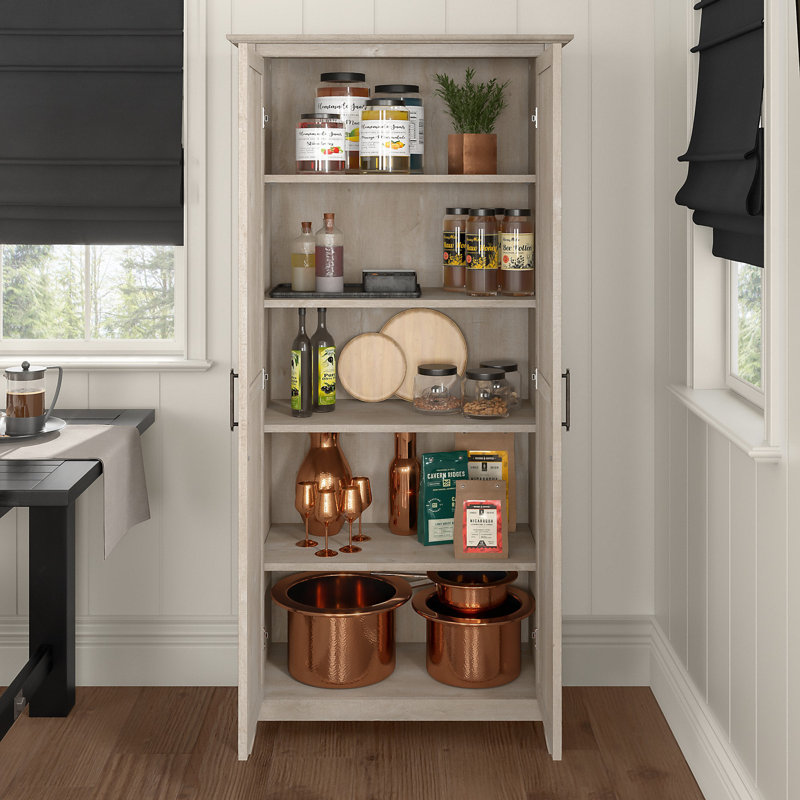 Huckins 65.98'' Kitchen Pantry, Washed Gray