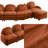 Teddy Fabric L-Shaped Cloud-like 4-Seater Modular Sectional Sofa, Curved Backrest & Armrests, Movable Ottoman, Double-Layer Cushion with Lumbar Pillows for Supportive Comfort-473324365