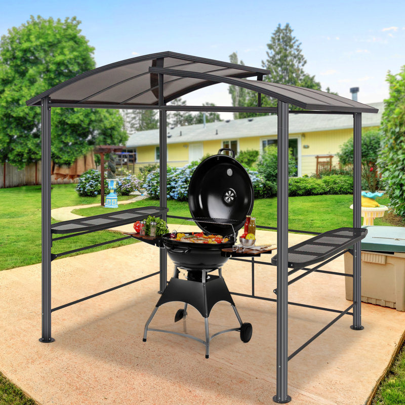 Pavillon de jardin en acier pour barbecue l 8 pi. x P 5 pi.