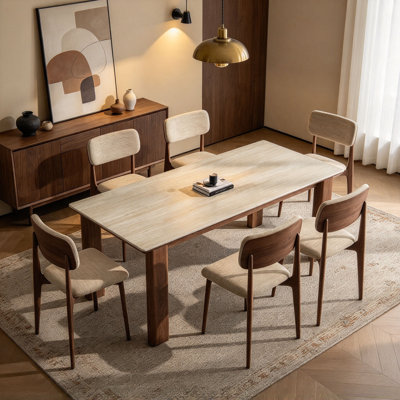 Table en frêne et noyer