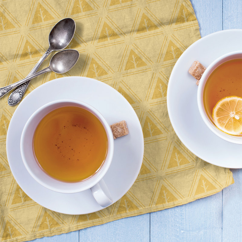 Theo Nath Tea Towel Kitchen Towel, Yellow/White, Poly Twill