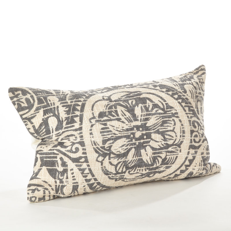 Montpellier Rectangular Cotton Pillow Cover & Insert, Gray
