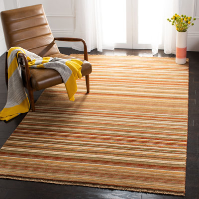 Wesley Tibetan Hand Loomed Wool Striped Rug