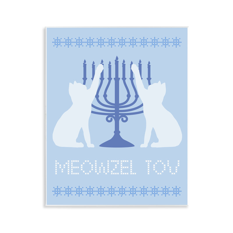Plaque murale Meowzel Tov Hanukkah Cats, design par Lil 'Rue