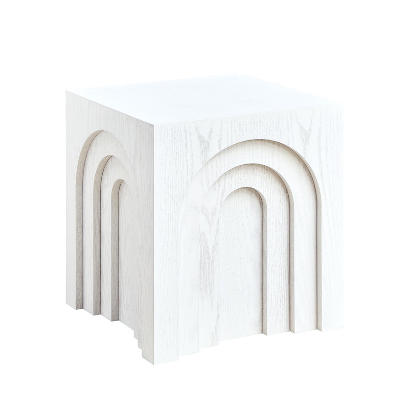 Petite table d'appoint carrée 15,74 po, Blanc