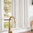 Striped Modern Farmhouse Kitchen Curtains Linen Look Cafe Curtains-671088957-671088898