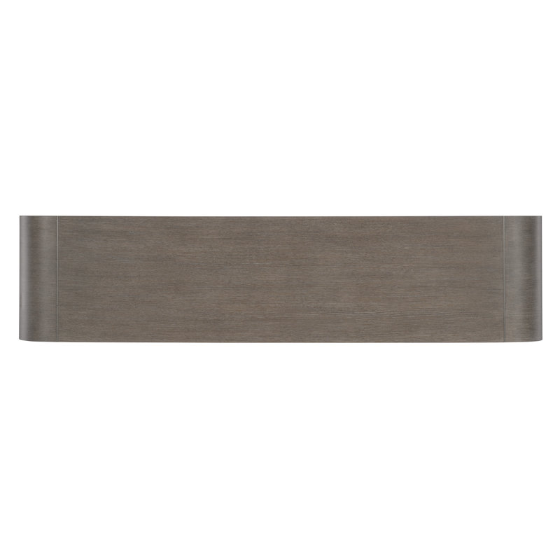 Modern Dark Brown Oak Veneer Sideboard with Metal Base