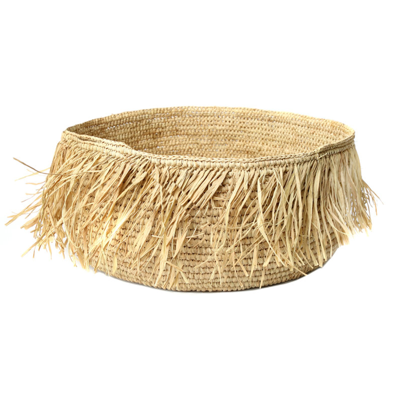 Bazar Bizar Raffia Basket, 16cm H x 25cm W x 25cm D